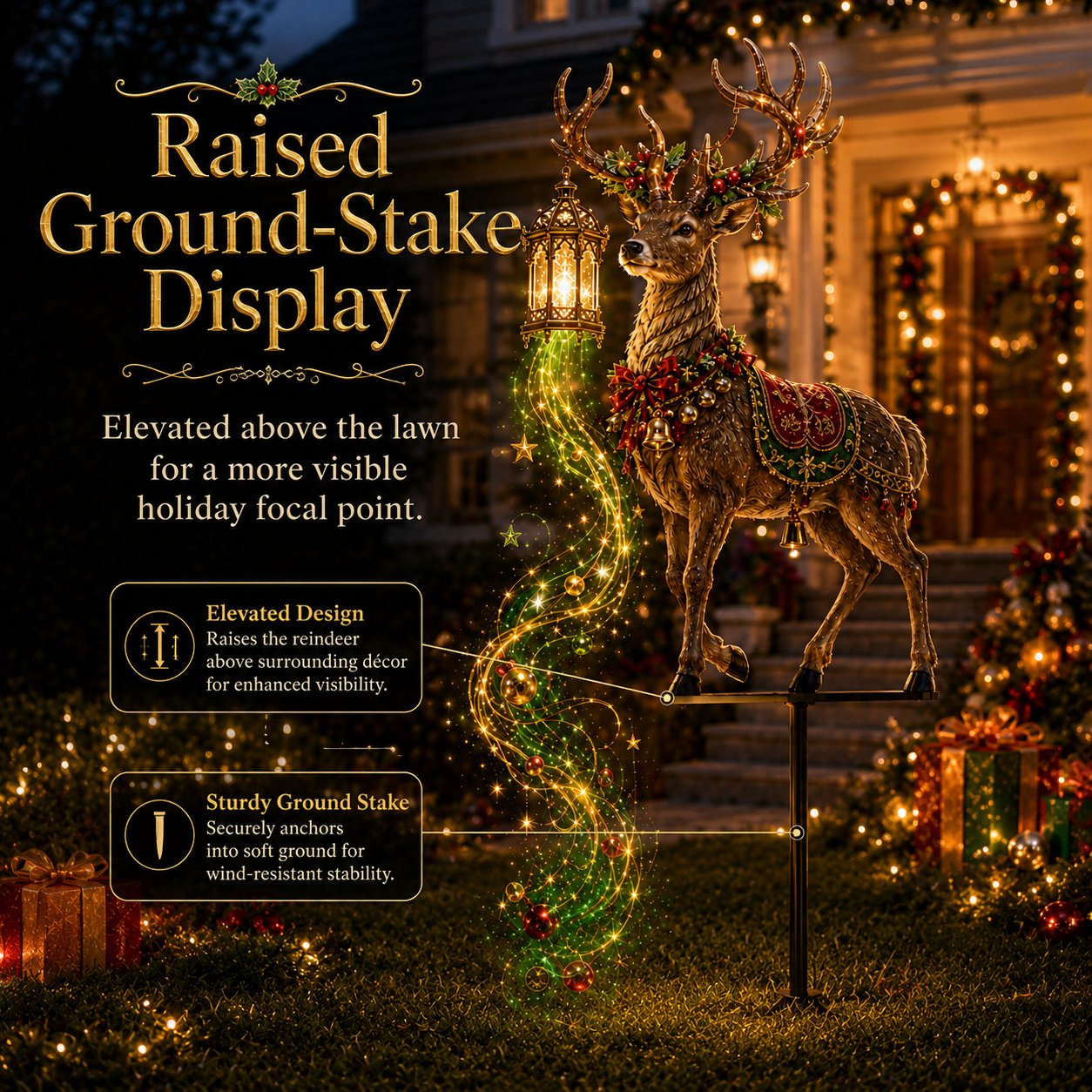 🔥Buy 2 Get 20% OFF🔥Light-Up Reindeer Christmas Yard Stake
