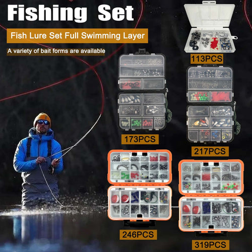 All-In-One Fishing Tackle Kit with Storage Box