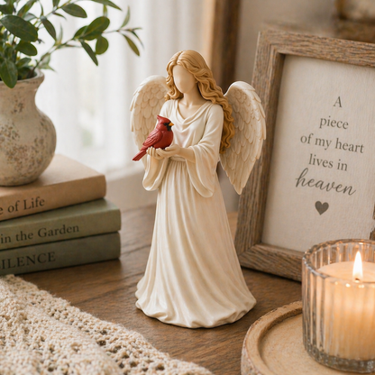 🔥Mother's Day Gift-Red Cardinal Bird Angel Figurine