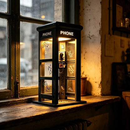 ✨Vintage telephone booth-shaped ambient lamp