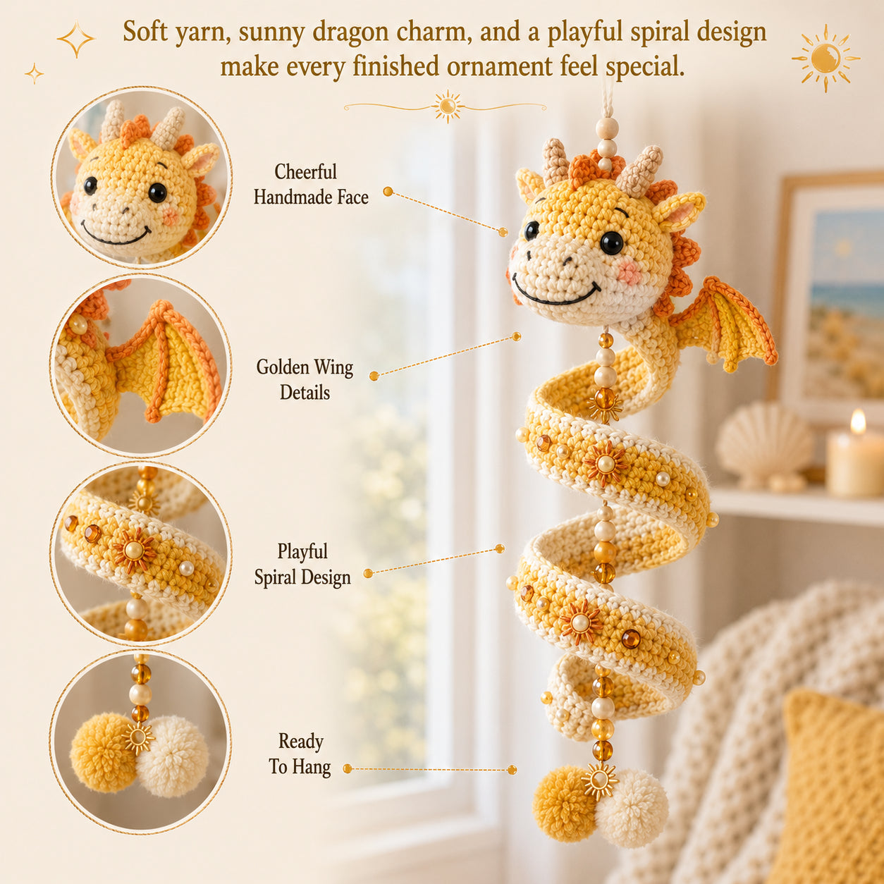 🔥Buy 3, Get 1 Free 🔥🐉 DIY Dragon Spiral Hanging Ornament Kit