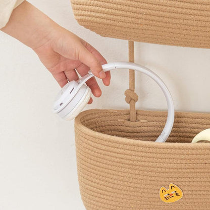 Decorative 3-Tier hanging organizer bag, over the door basket