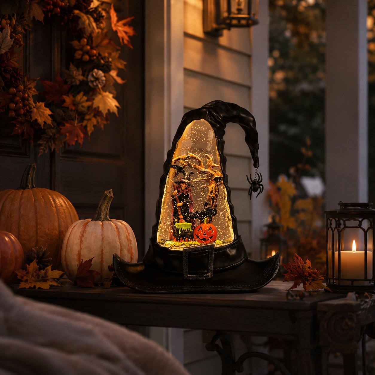 🔥HOT SALE 50% OFF 🌲Witches Hat Lighted Water Lantern With Swirling Glitter🎁