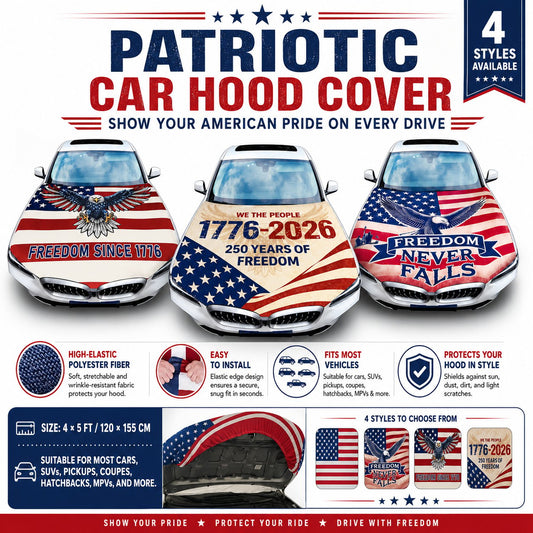 Universal American Hood Flag Cover 🔥 Fits Most Cars, SUVs & Pickups🦅