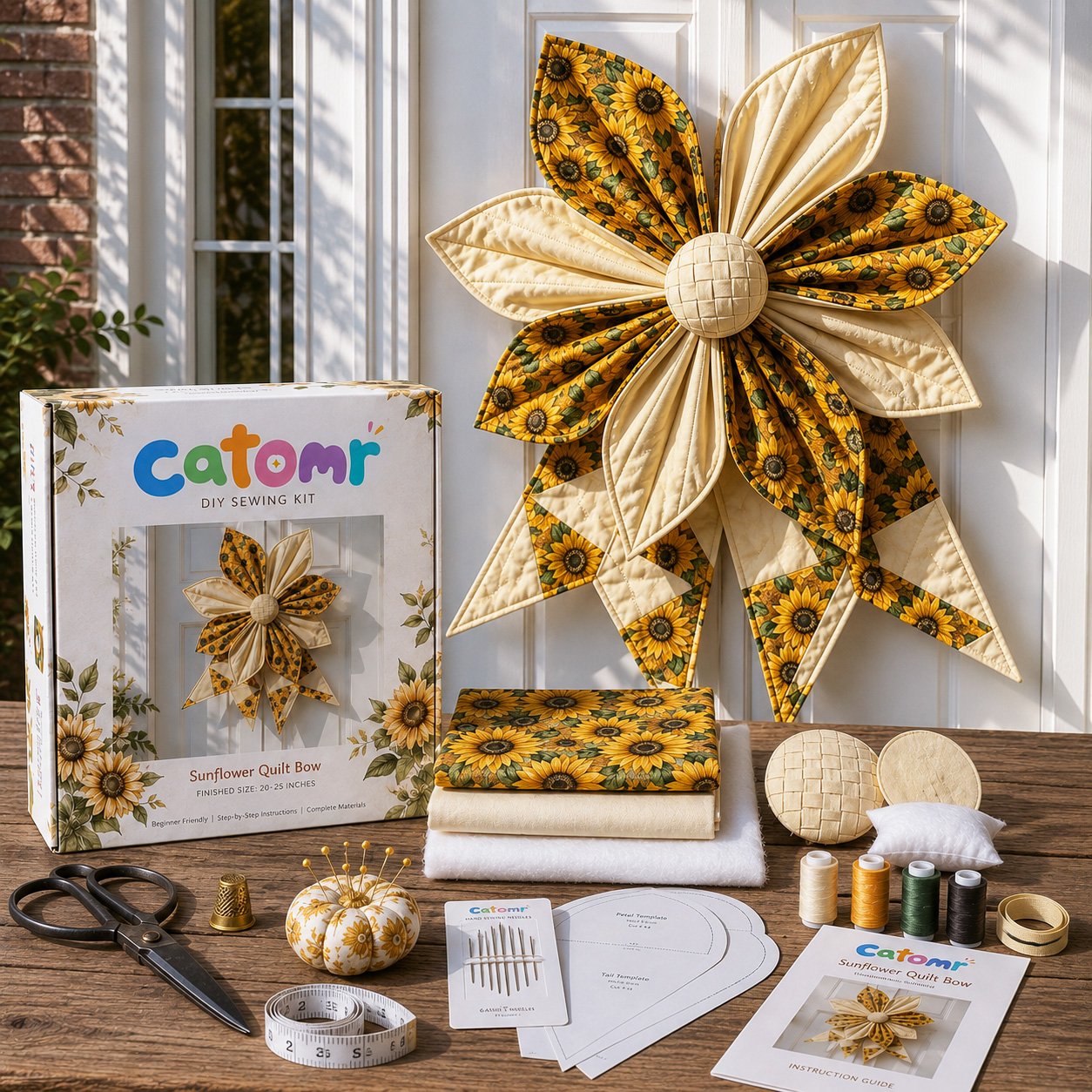 🔥Last Day 50% OFF- Large Patchwork Bow Sewing Kit | Complete Kit with All Tools & Step-by-Step Guide Included 💕