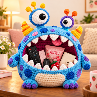 🔥 Last Day 49% OFF-Clutter Munchers Hungry Monster DIY Crochet Storage Buddies 👾🧶