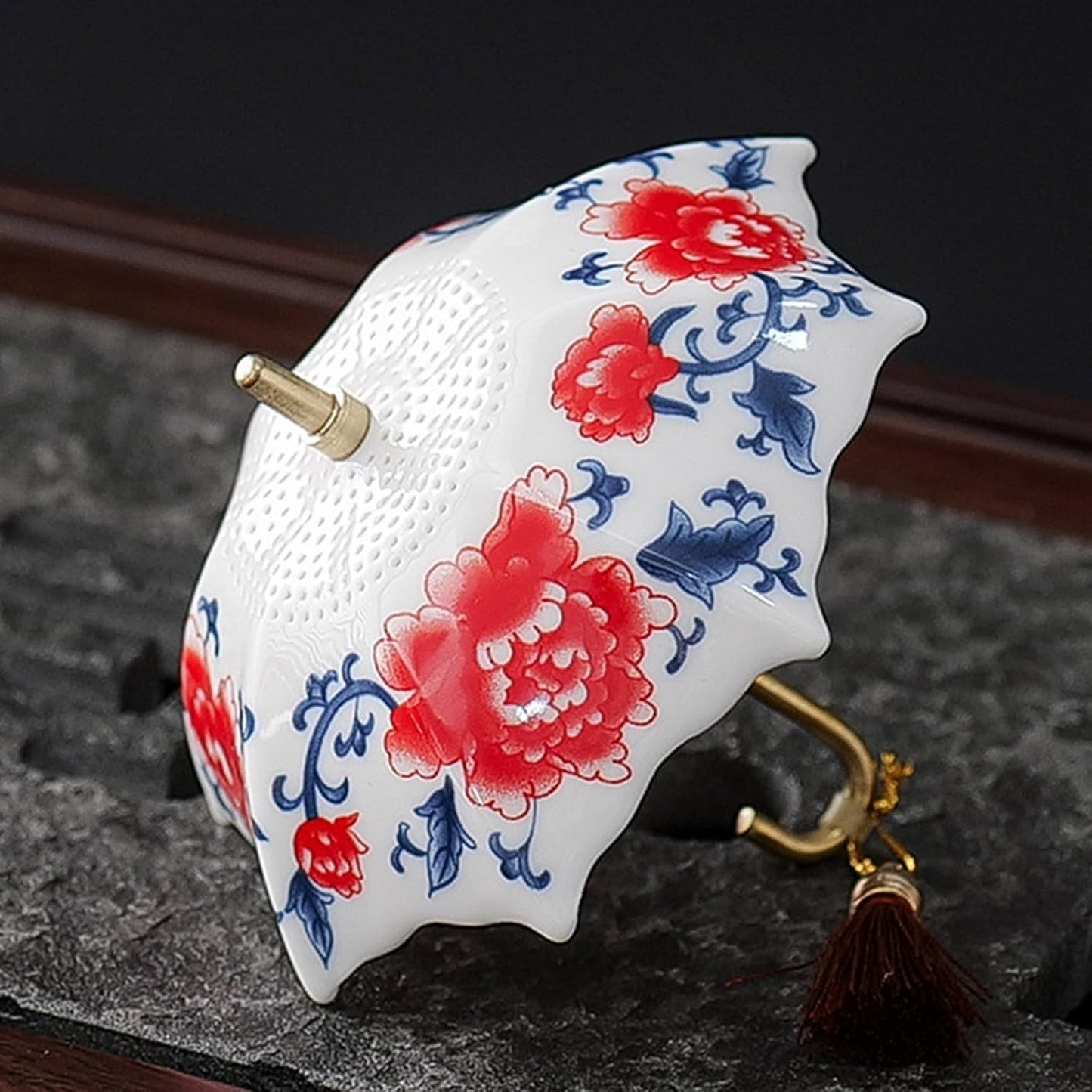 🍵5 Thousand Years Blue and White Porcelain Umbrella Tea Infuser Set