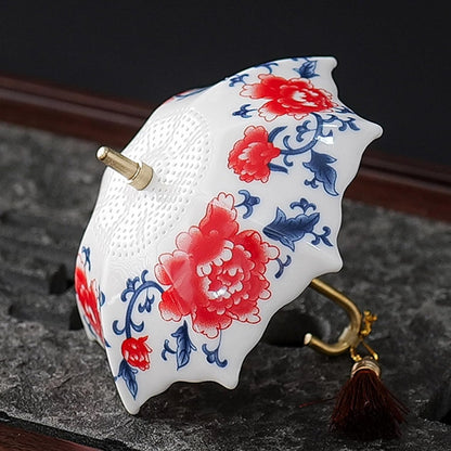 🍵5 Thousand Years Blue and White Porcelain Umbrella Tea Infuser Set