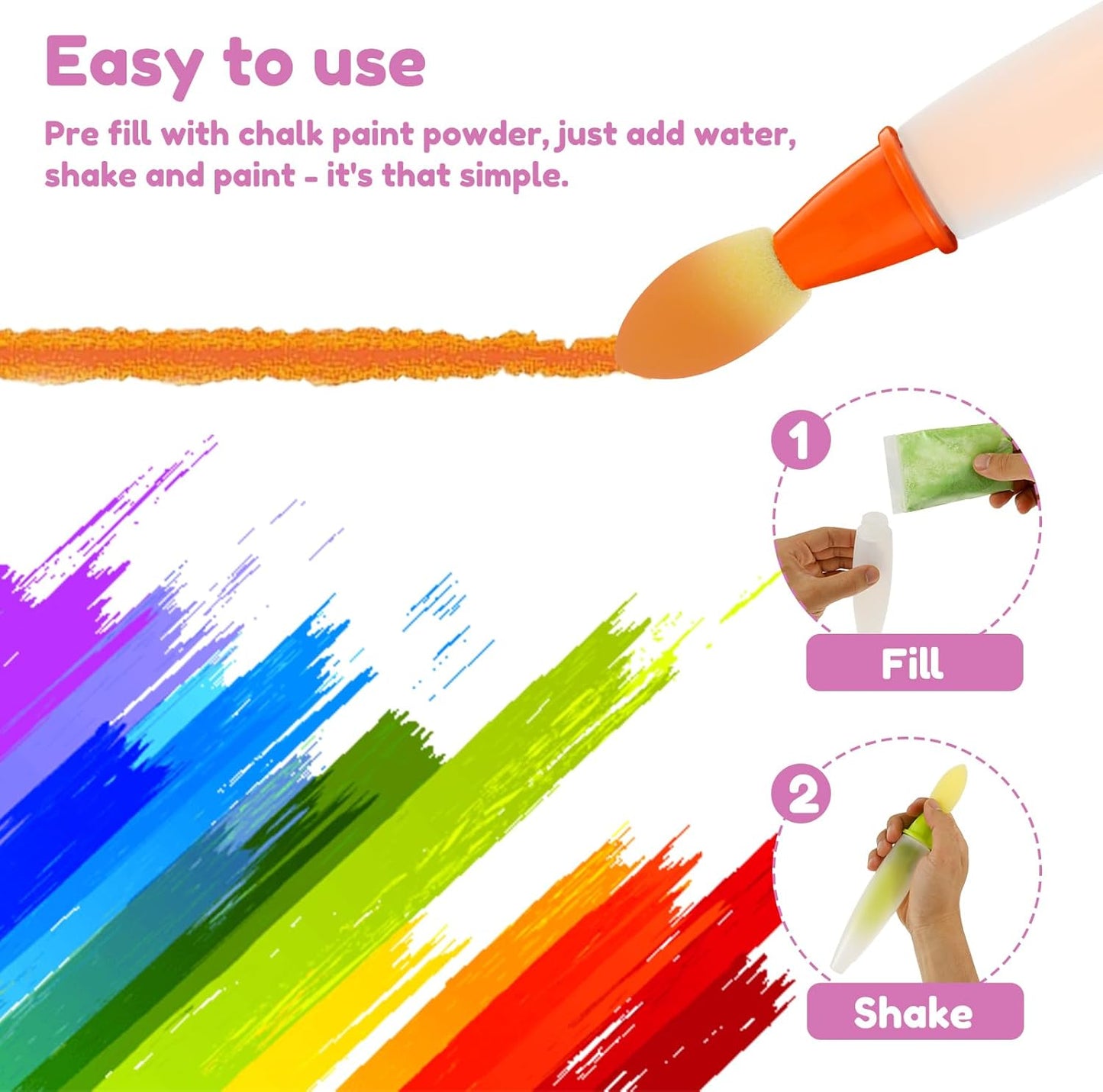 🎨 6Pcs Sidewalk Chalk Paint Brush Set