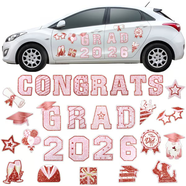 🎓 2026 Grad Car Magnets 🧲 – 30-Piece Set for Celebration Decor (Cars, Fridges & More) 🎁Buy 2 Free Shipping