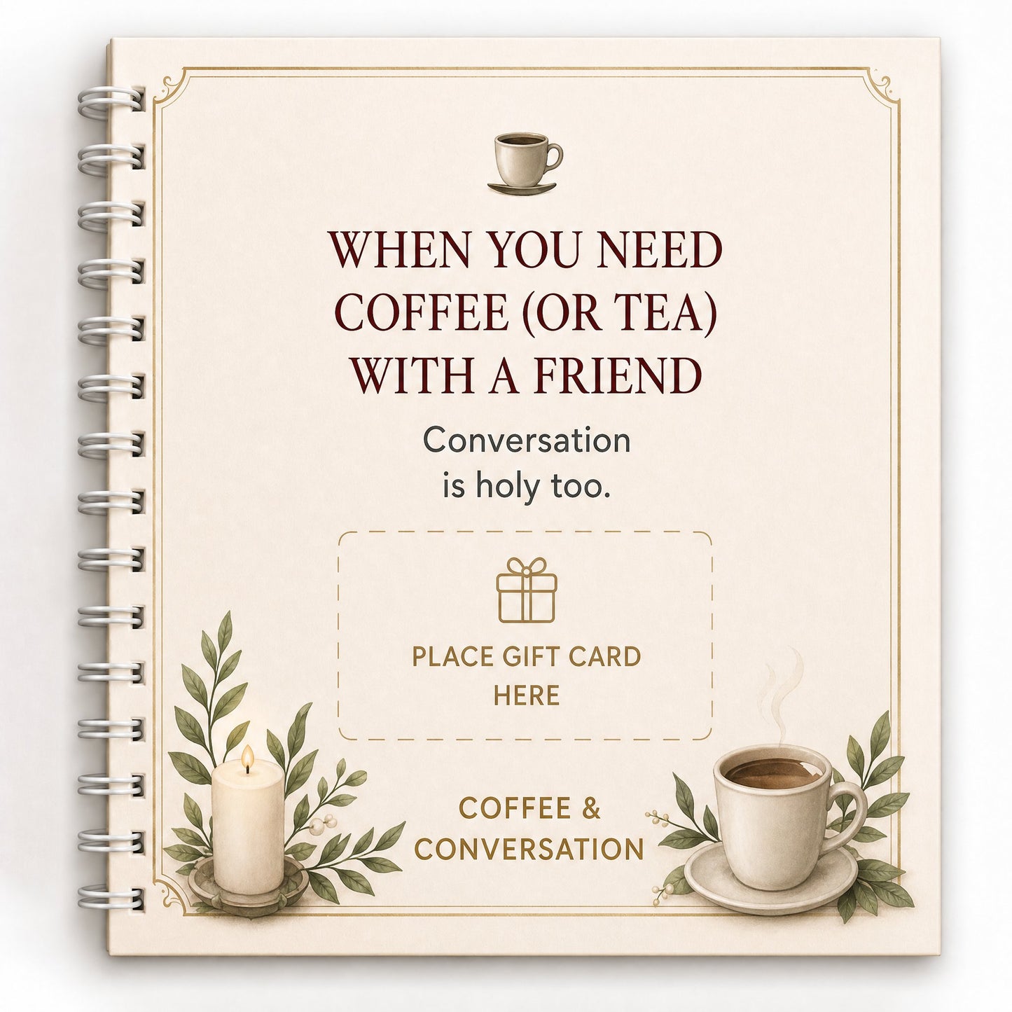 ✝️ FAITH GIFT CARD BOOK 📖 14 Themed Pages, Hardcover & Durability Line
