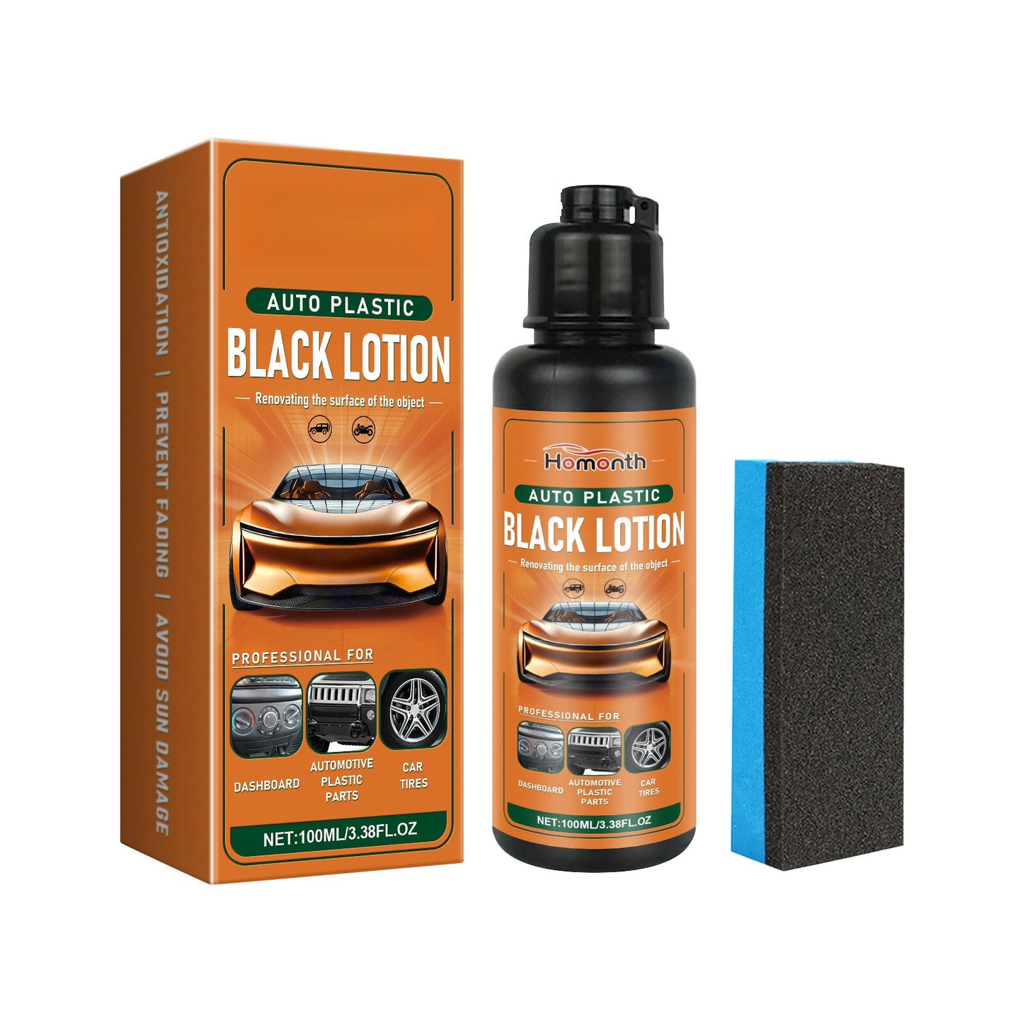 Bestjas Car Plastic Restorer Back To Black Gloss Car Cleaning Products Plastic Leather Restore Auto Polish and Repair Coating Renovator 100ml
