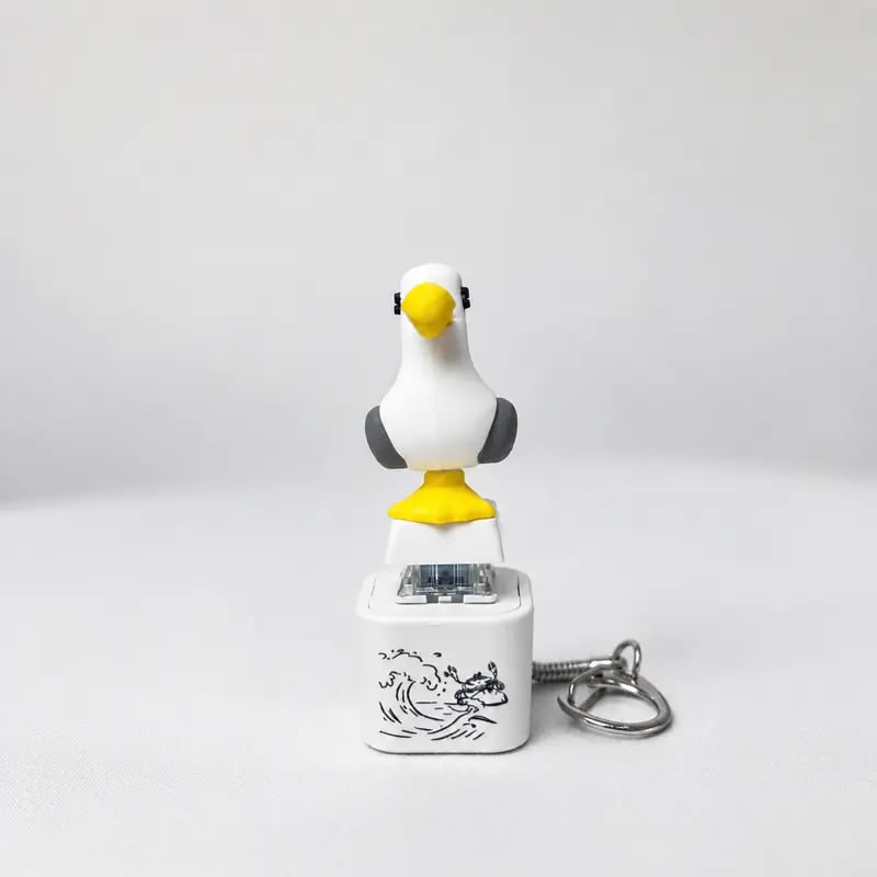 🕹️Seagull “MINE!” Button Keychain – Real Sound & LED Light 🎶💡