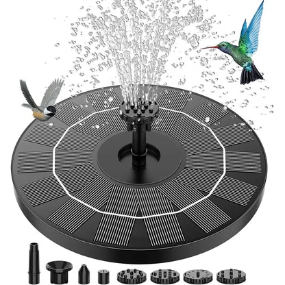 5.1" Solar Bird Bath Fountain Pump - Floating Water Feature with 6 Spray Nozzles - Eco-Friendly Pond Aerator for Garden & Patio