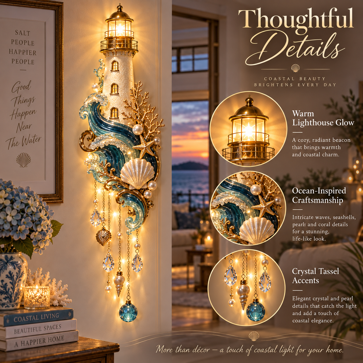 🗼🌊Last Day 49% Lighthouse Tide Wall Light™ – Lighted Coastal Wall Decor