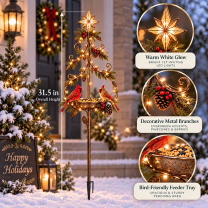 ✨Last Day 49% OFF✨Starlit Christmas Tree Bird Feeder Light