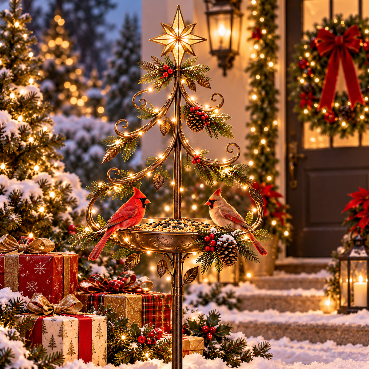 ✨Last Day 49% OFF✨Starlit Christmas Tree Bird Feeder Light