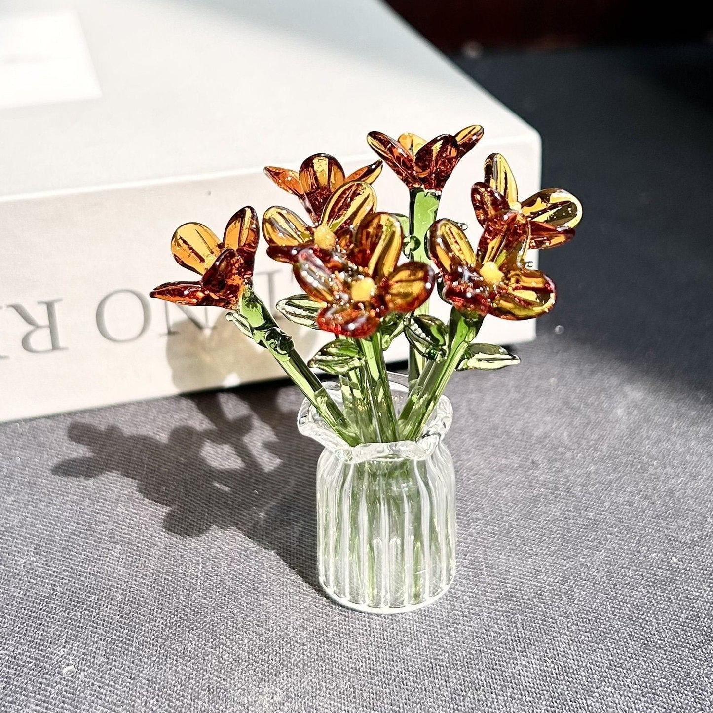 🔥⚡Flash Sale🌸✨Mini Glass Flower Ornament Crafts Artificial Flower Floral Figurine🌿💐