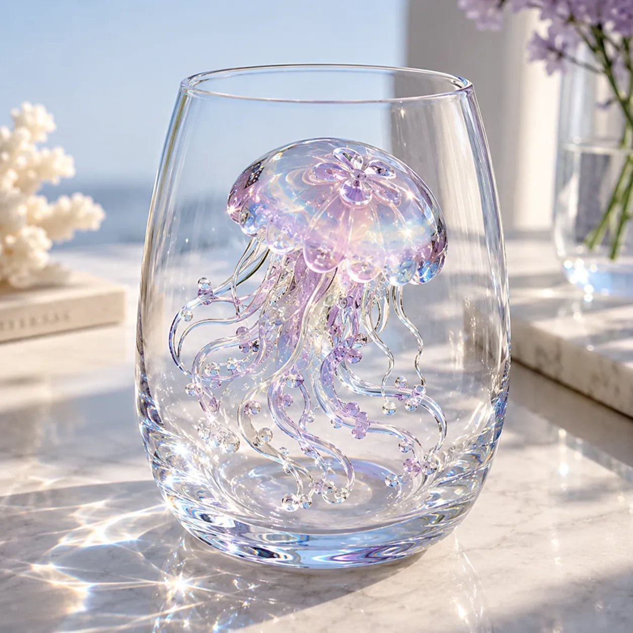 🔥✨ 3D Animal Floral Glass Tumbler | For Prettier Sips, Sunlight-Catching Details, Nature Charm & Elegant Everyday Drink Vibes 🌸🐾