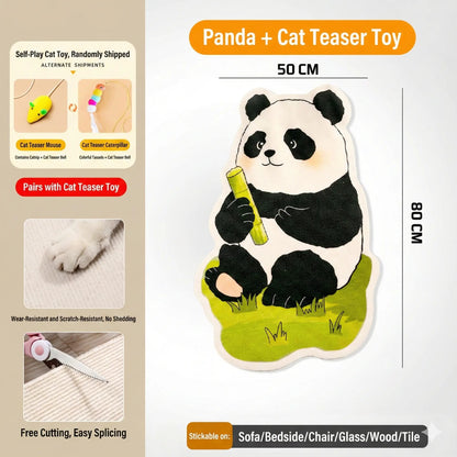 🐱SmartWell Cute Cat Scratcher Mat - 🛋️Kawaii Self-Adhesive Felt Wall Protector for Indoor Cats, Furniture & Door Protection