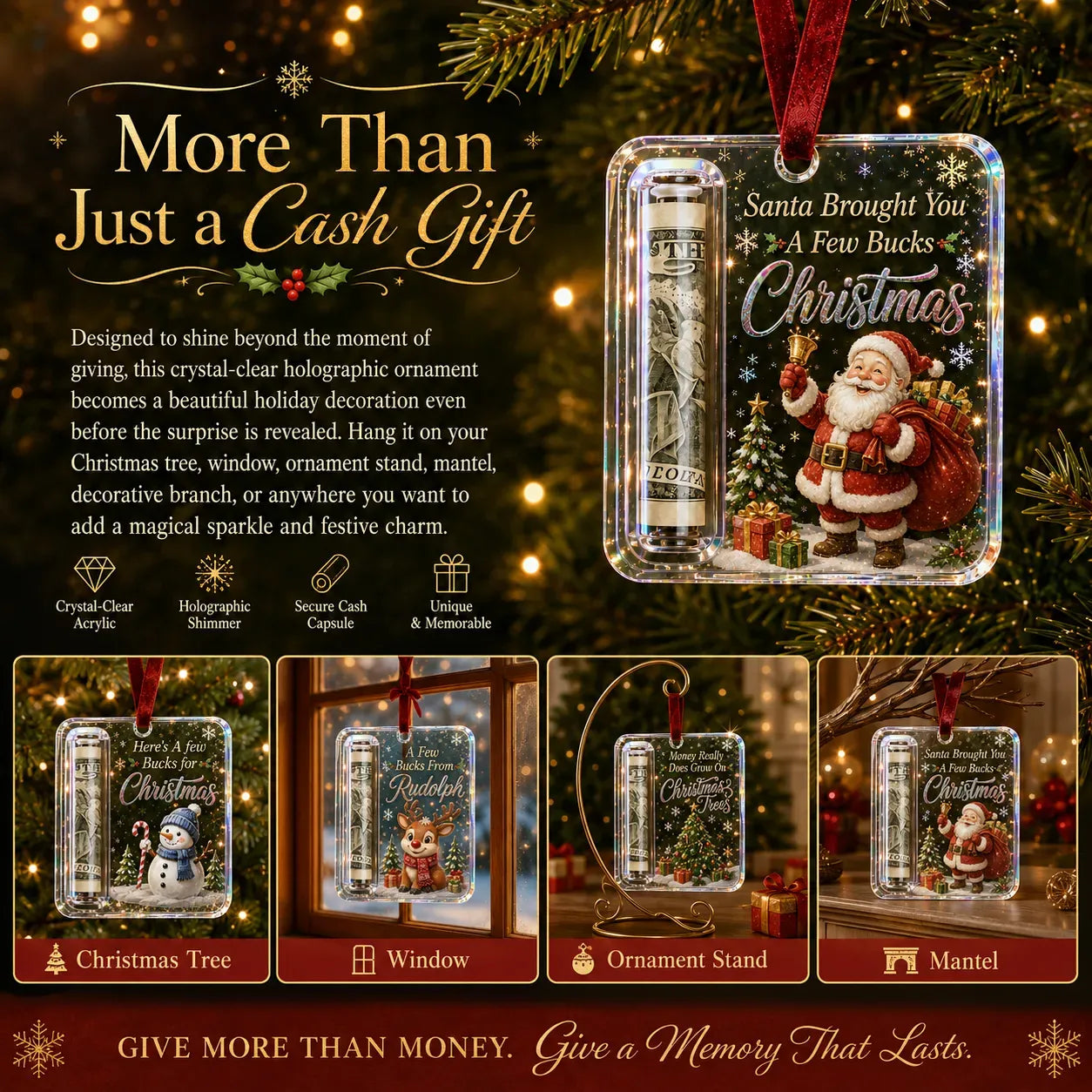 🔥LAST DAY 50% OFF - 🎄Christmas Cash Gift Ornament- Make Cash Feel Like A Real Christmas Gift💵