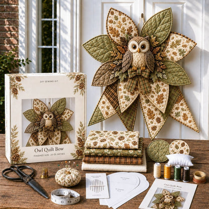 ⏳ Last Day 49% OFF – 🎀 Beginner-Friendly Oversized Quilted Bow Sewing Kit | Coordinated Printed Fabrics, Batting, Pre-Designed Templates & Complete Supplies for a Full 23–25 in 3D Statement Bow ✨