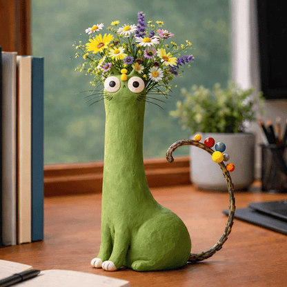 💖Last Day 50% OFF😸Handcrafted Quirky Cat Vase