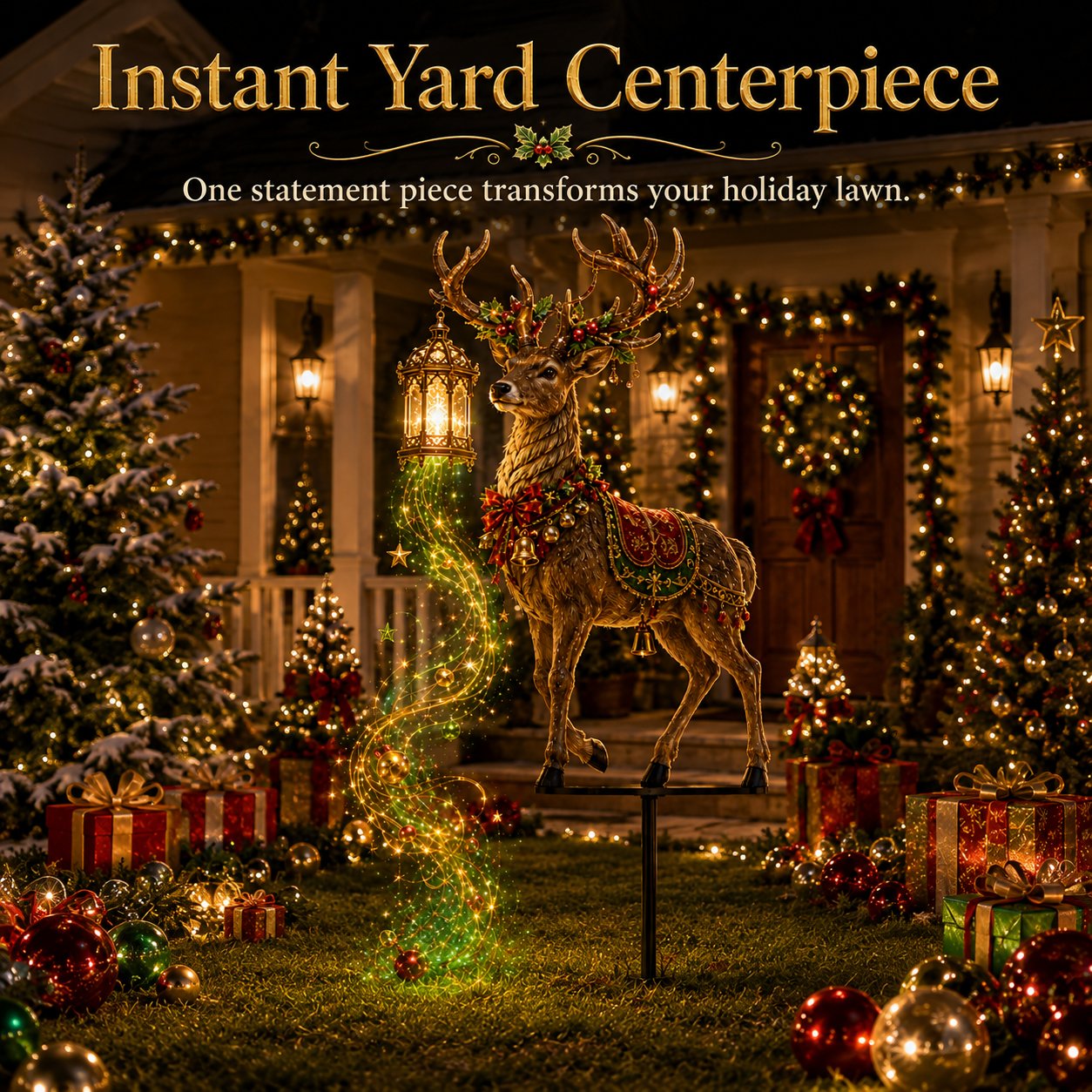 🔥Buy 2 Get 20% OFF🔥Light-Up Reindeer Christmas Yard Stake