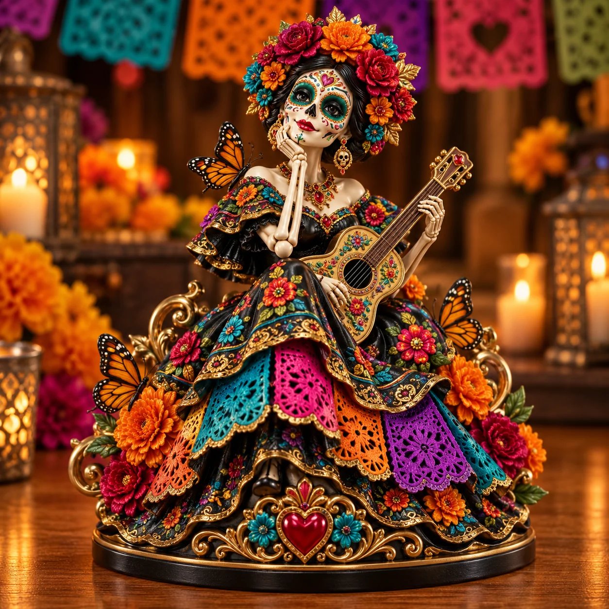 Day of the Dead Catrina Figurines – 3 Colorful Character Styles
