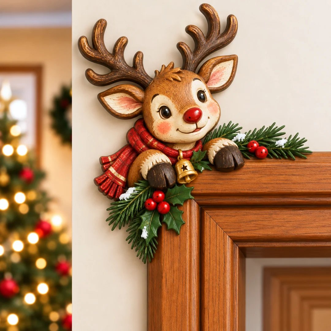 🎅 49% OFF | Christmas Door Frame Corner Decor – A Fun Holiday Surprise 🎄