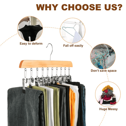 🔥Last Day 49%OFF🔥Closet Organizer with 10 Clips - Space Saving Hanging Closet Organizer