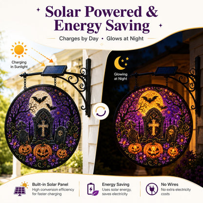 🎃 Solar Halloween LED Hanging Sign Light 👻