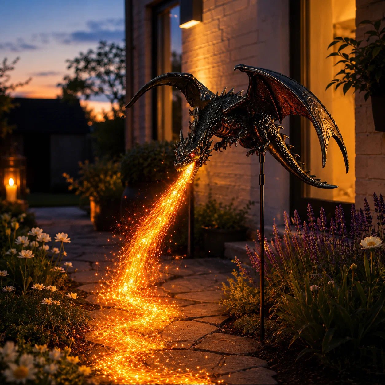 🔥🐲Solar Dragon Fire Garden Light