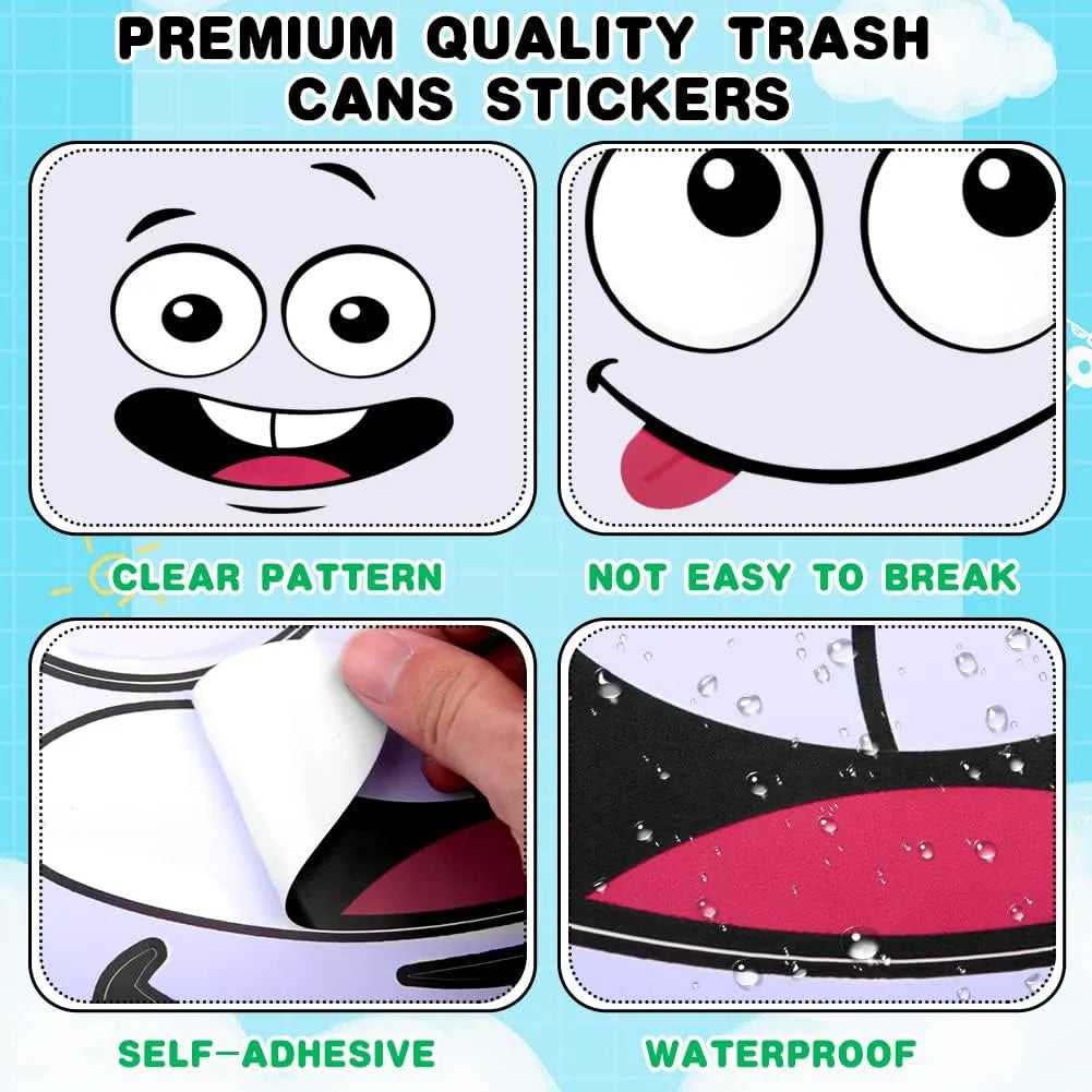 🌱 Eco-Friendly Funny Face Sticker Set(4 whimsical facial expressions from grinning to silly)