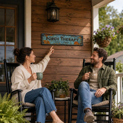 🔥Hot Sale - 49% OFF🔥Country-style "PORCH THERAPY" Metal Sign