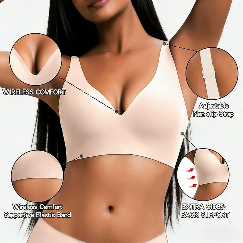 🔥NESLEMY Wireless Bra🔥 | Comfortable Push-Up, Seamless, Deep V for Daily Wear