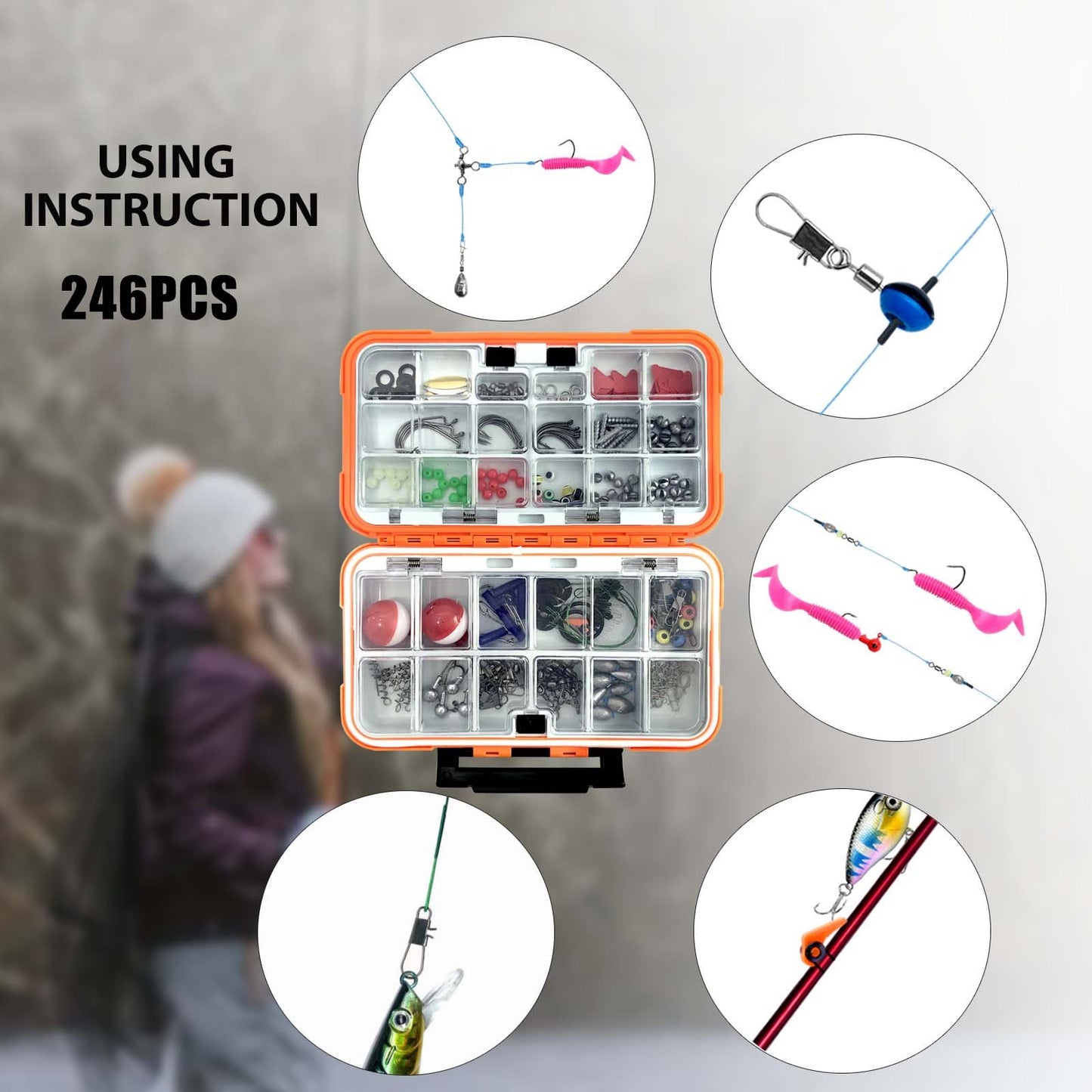 All-In-One Fishing Tackle Kit with Storage Box