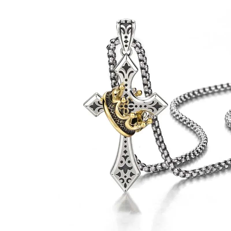 🔥Last Day Promotion 49% OFF🔥 - Crown Cross Necklace for Men and Women Faith Prayer Accessories Gift