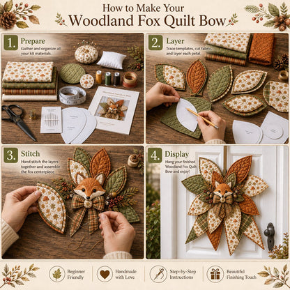 ⏳ Last Day 49% OFF – 🎀 Beginner-Friendly Oversized Quilted Bow Sewing Kit | Coordinated Printed Fabrics, Batting, Pre-Designed Templates & Complete Supplies for a Full 23–25 in 3D Statement Bow ✨