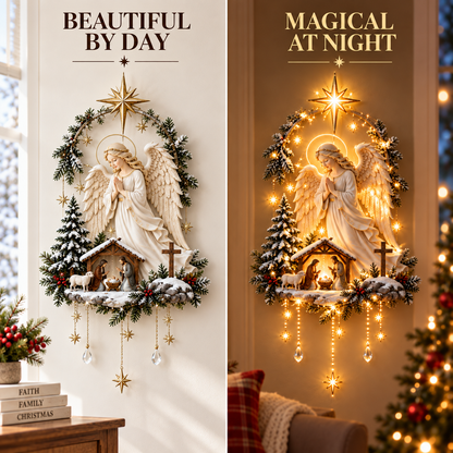 👼49% OFF - Angel Over Bethlehem™ – Lighted Nativity Wall Decor