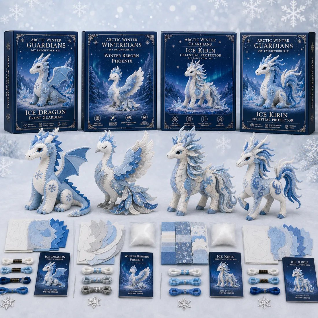 🏆Buy 2 Get 10%off &Free shipping🧵💙Arctic Winter Guardians DIY Patchwork Kit❄️