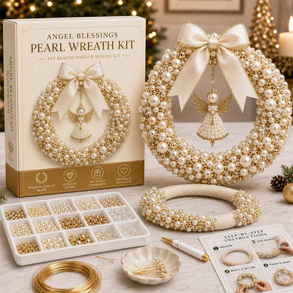 🎄✨ DIY Kit for a Christmas Wreath with Pearls – Handmade Christmas Door Decoration with Beads 💎🎀