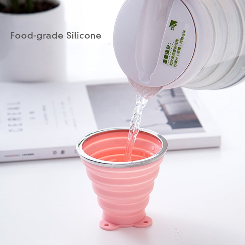 270ML Foldable Silicone Travel Cup - Anti-Slip Anti-Scald Camping Mug