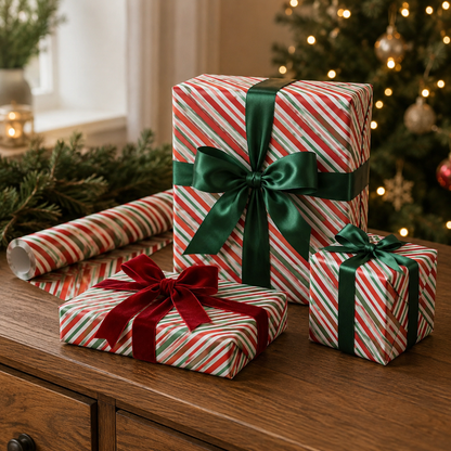 🎄Vintage Christmas gift wrapping Kraft paper, 43cm x 5 m Recyclable Kraft