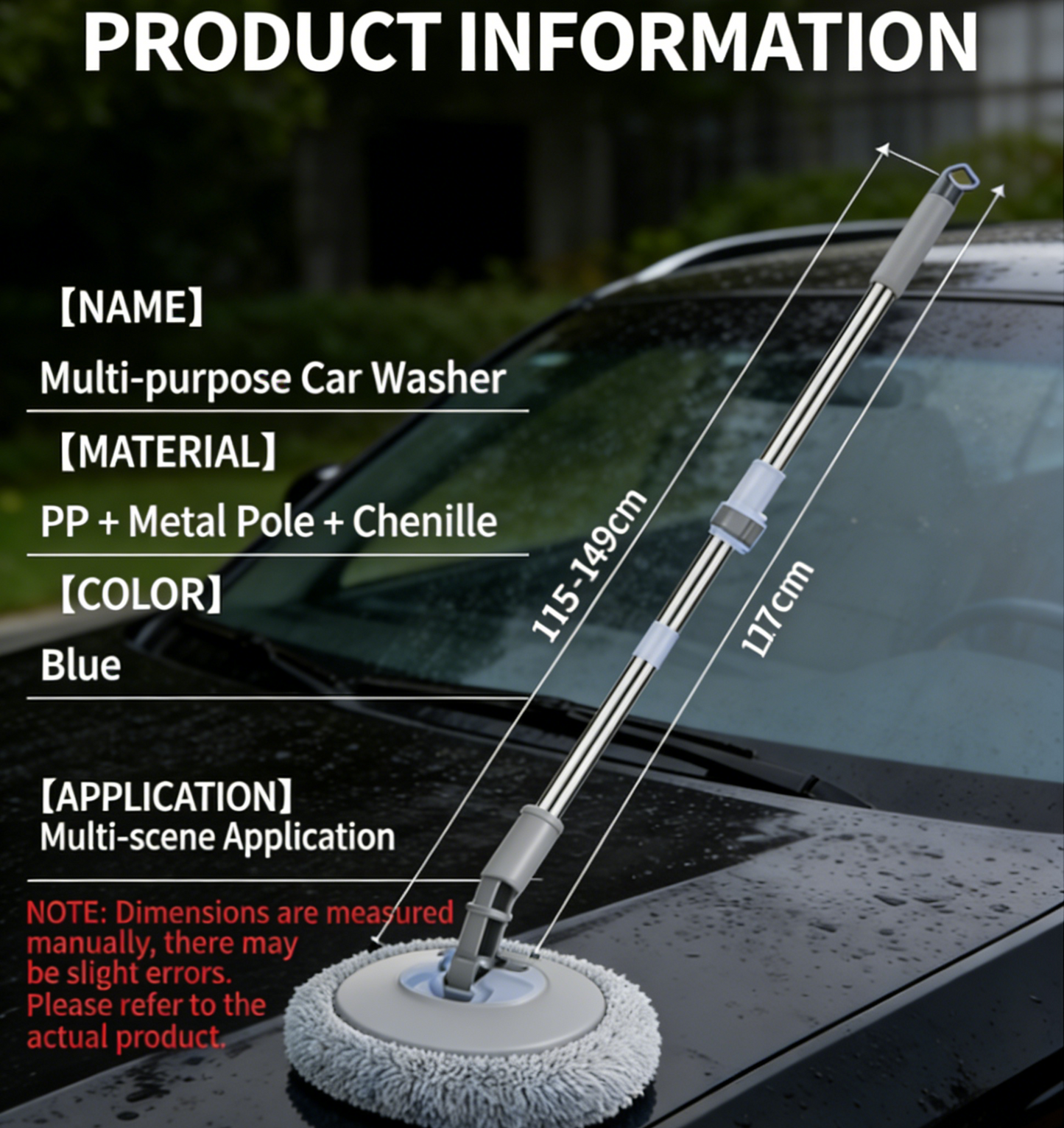 🔥Last Day 49% OFF - Durable Aluminum Long Handle Telescopic Car Wash Mop