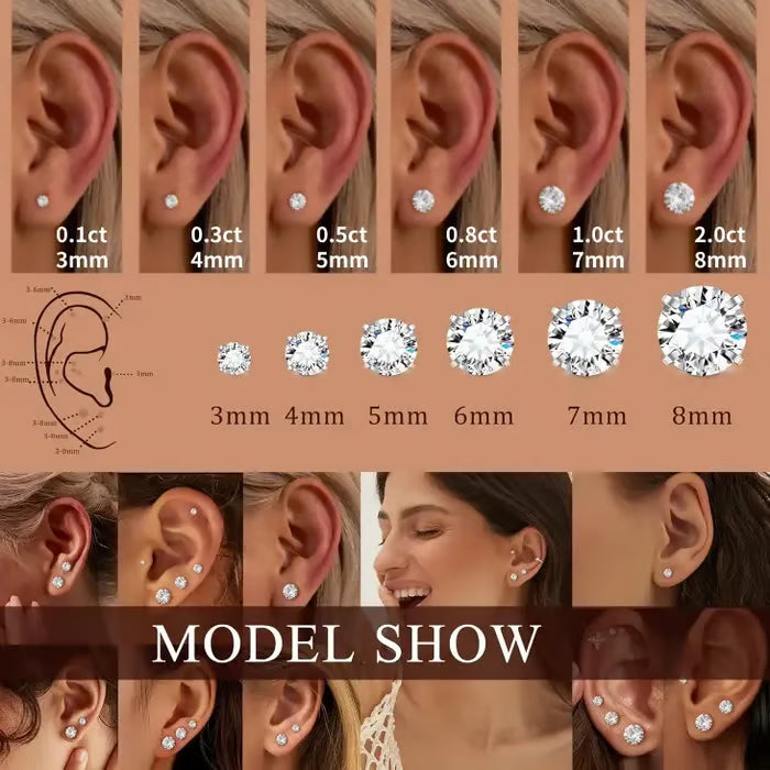🔥2026 Hot Sale !🔥925 Silver Classic 4-Prong Moissanite Earrings