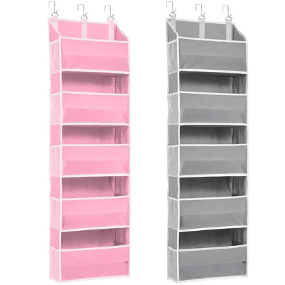 Over The Door Organizer Storage 6 Tier Hanging Organizer with 6 Large Pockets Clear Mesh Side Pockets Anti Tilt Design 44 lb