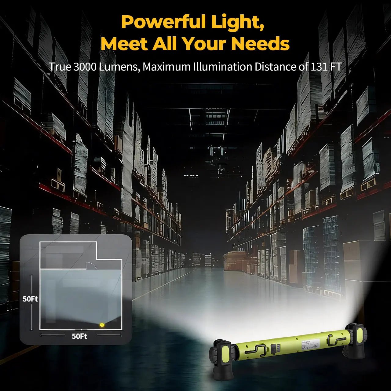 🎁 Father's Day Sale 49% OFF | 3000LM LED Magnetic Work Light Bar • 5200mAh Cordless • Hooks & Magnetic Base 🔧