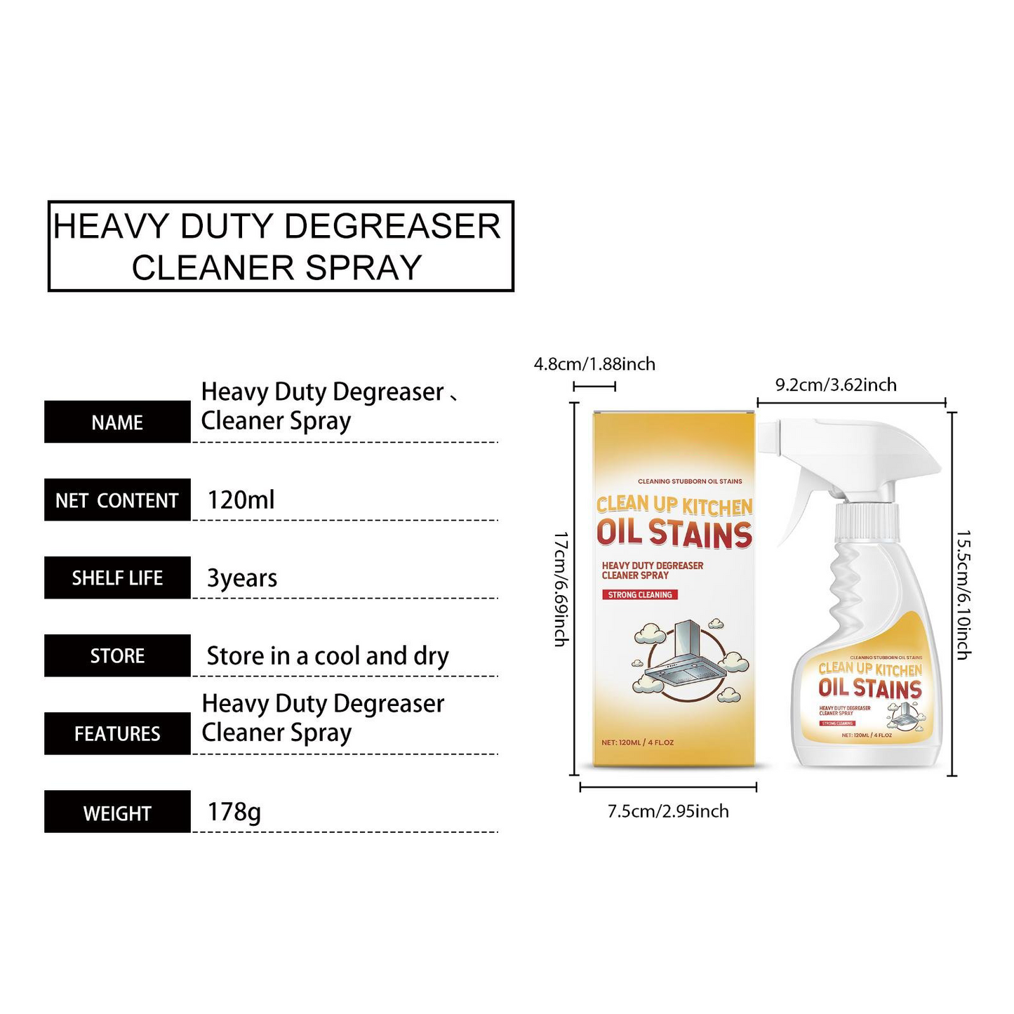 🧽50% OFF ✨Powerful Oil Removal Cleaning Spray Kitchen Heavy Oil Busters!