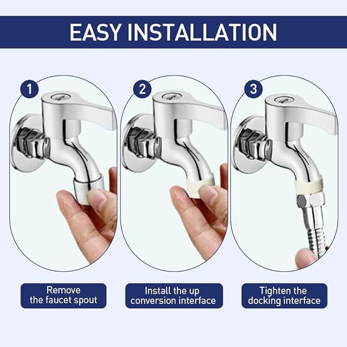 360° Swivel Faucet Extender with Anti-Splash Nozzle — Water-Saving Adapter for Kitchen & Bathroom